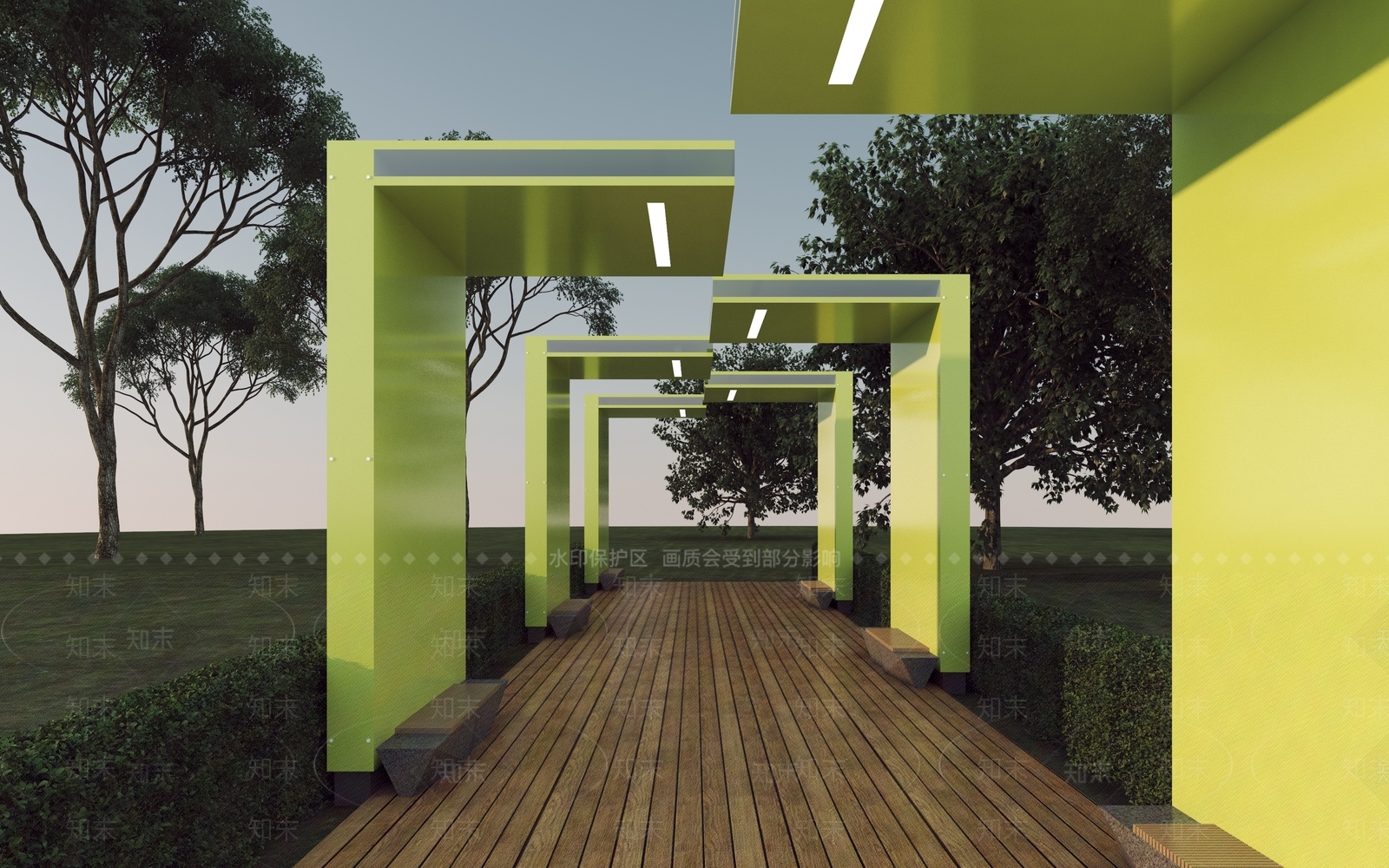 现代廊架3D模型下载【ID:1157661081】