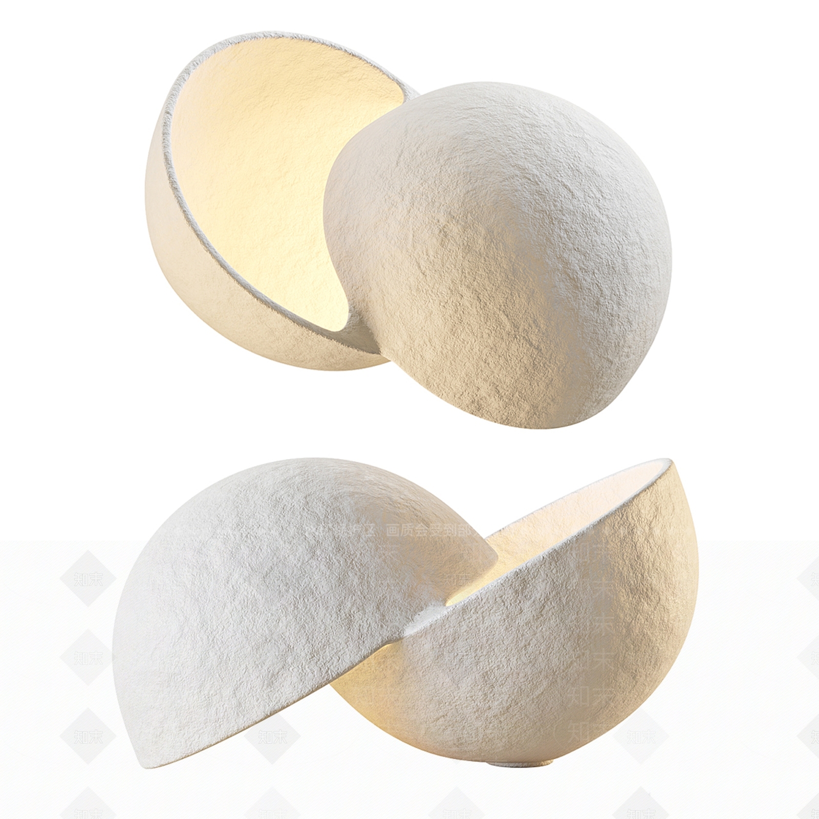 现代石膏创意台灯SU模型下载【ID:1157664702】