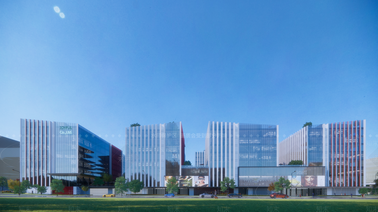 现代风格办公综合体SU模型下载【ID:1157667677】