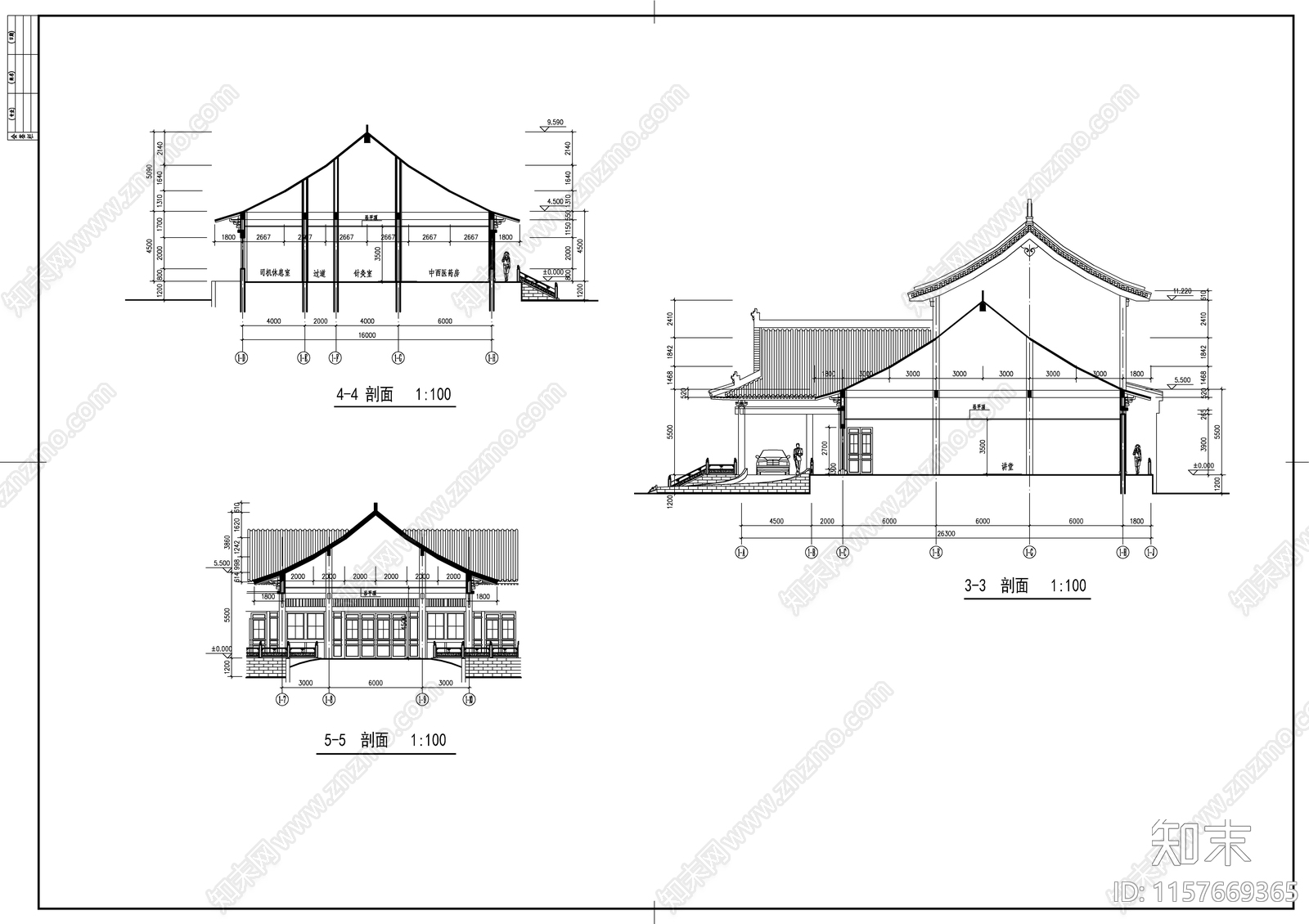 仿古风格佛法宣讲办公综合楼建筑图cad施工图下载【ID:1157669365】