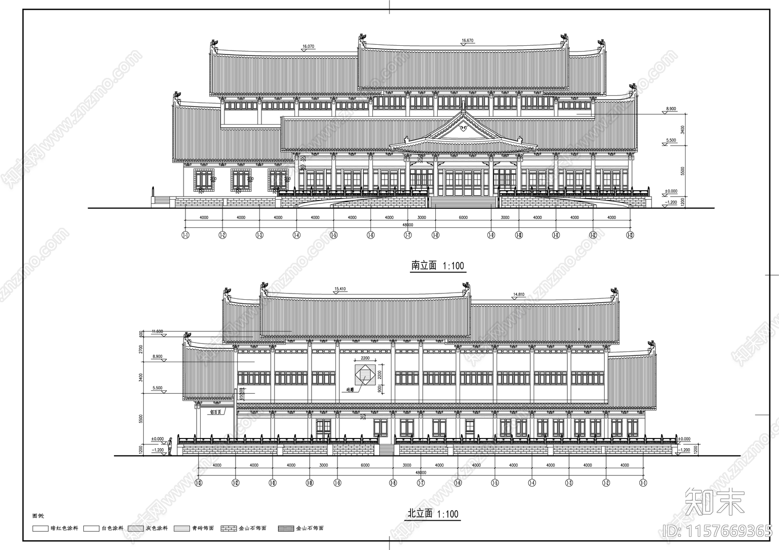 仿古风格佛法宣讲办公综合楼建筑图cad施工图下载【ID:1157669365】