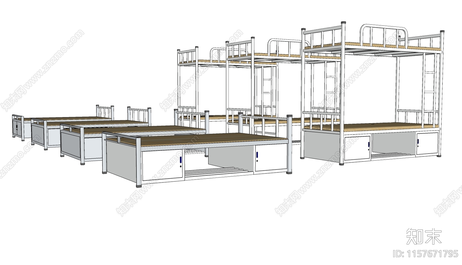 现代上下床SU模型下载【ID:1157671795】