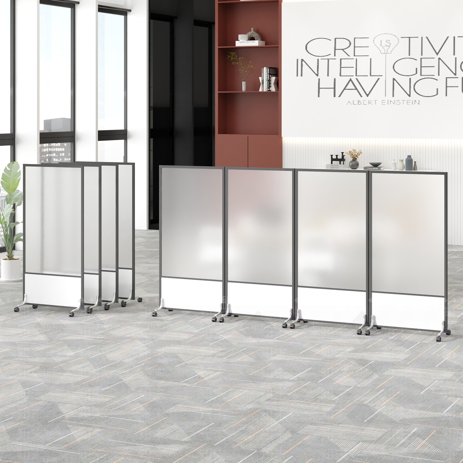 现代移动隔断办公室3D模型下载【ID:1157672453】
