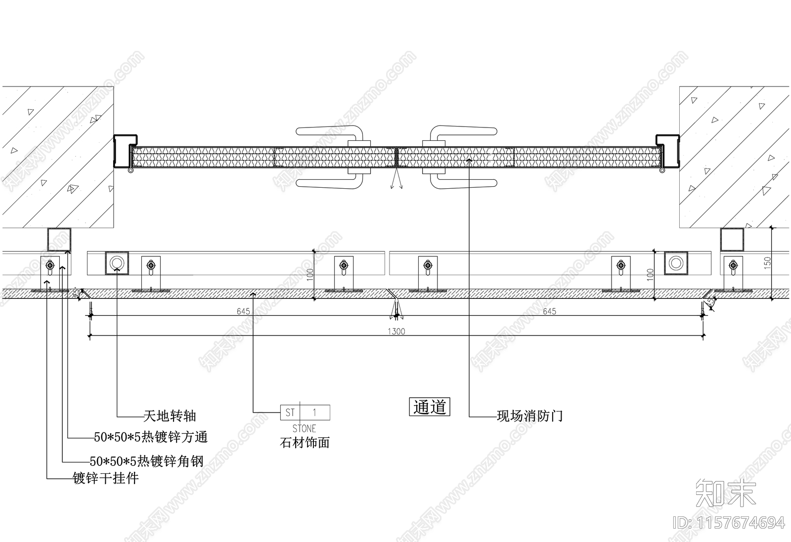 隐形门节点CAD图纸