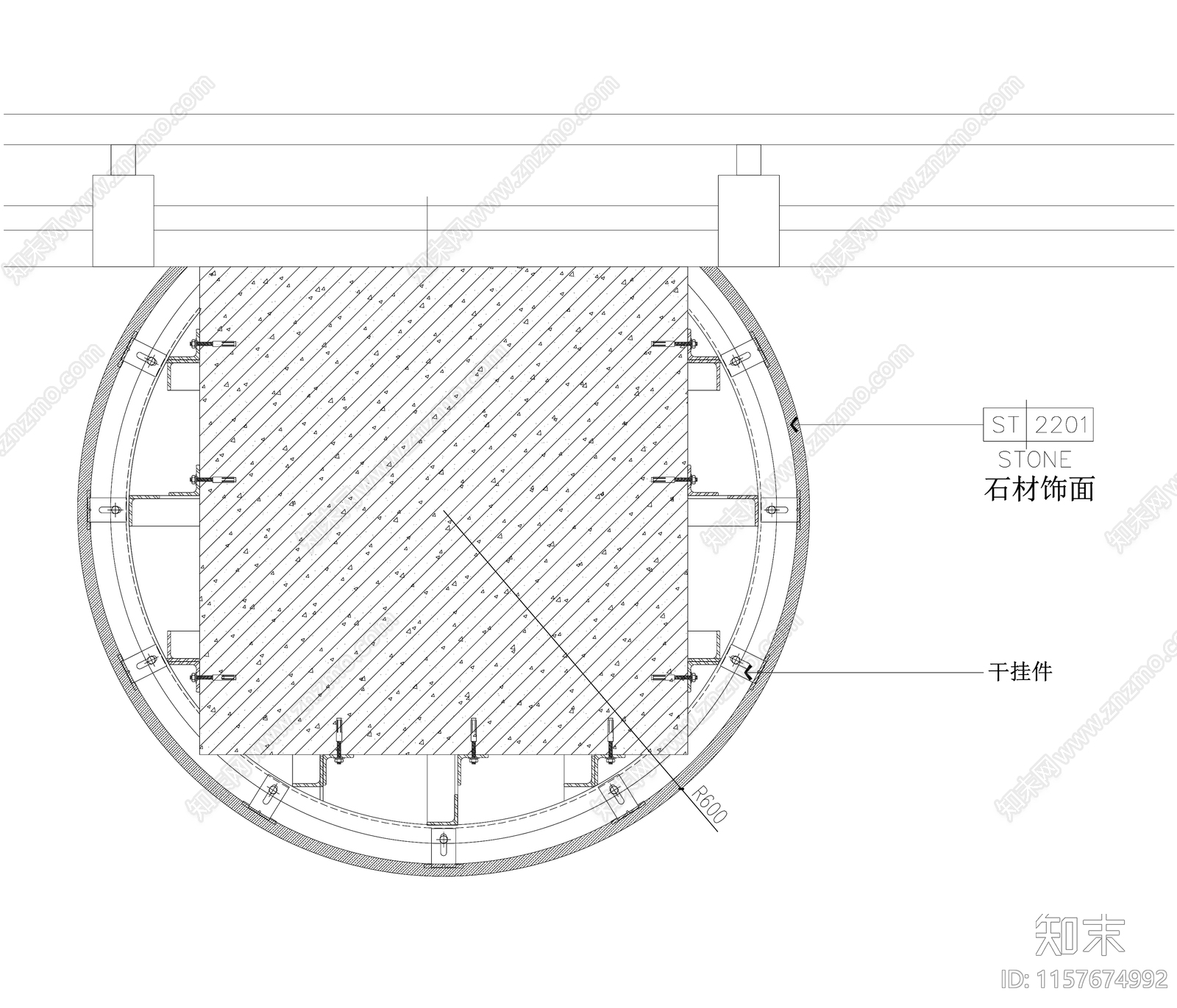 圆柱干挂石材大样施工图下载【ID:1157674992】