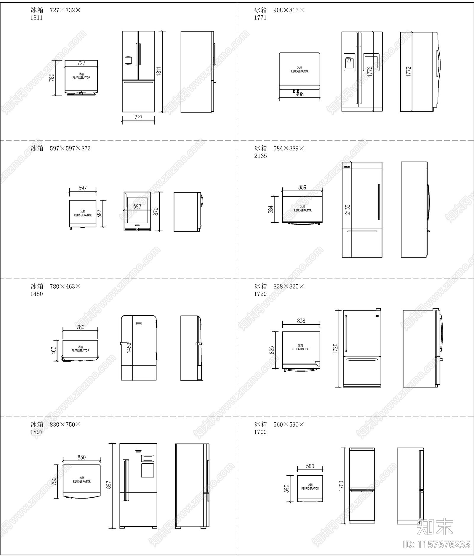 冰箱施工图下载【ID:1157676235】