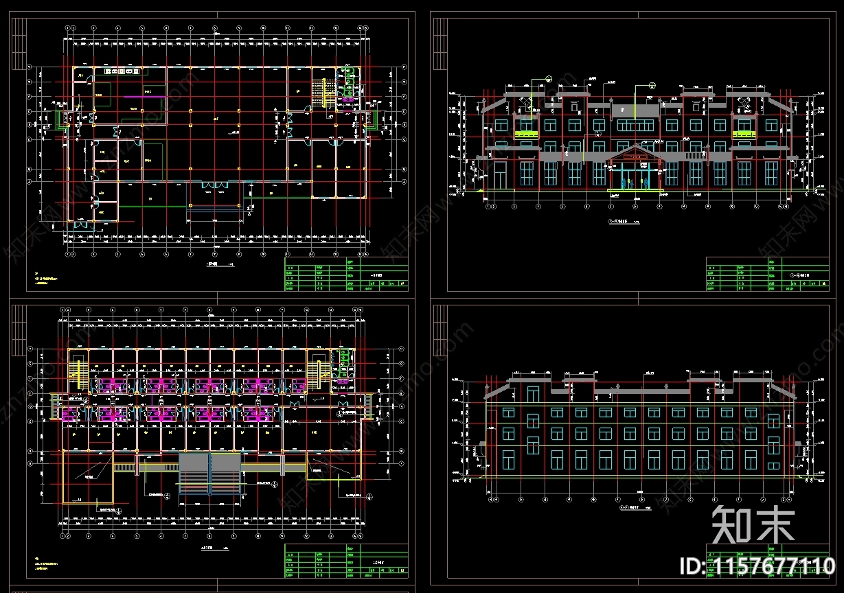 现代徽派宾馆建筑图纸cad施工图下载【ID:1157677110】