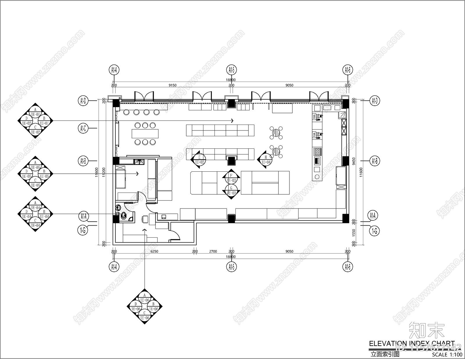 便利店室内装修设cad施工图下载【ID:1157677142】