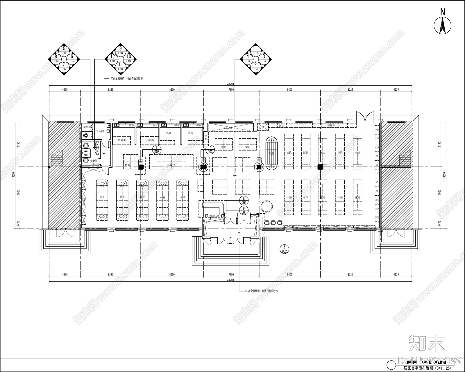 便利店室内装修设cad施工图下载【ID:1157677199】