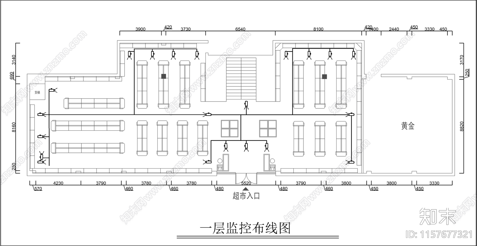 便利店室内装修设cad施工图下载【ID:1157677321】