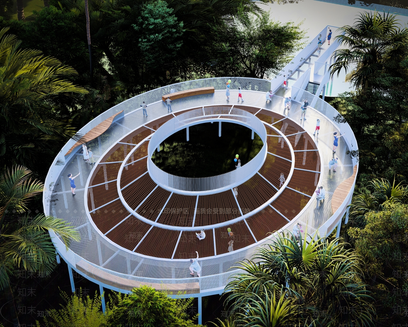 现代公园观景台SU模型下载【ID:1157677943】