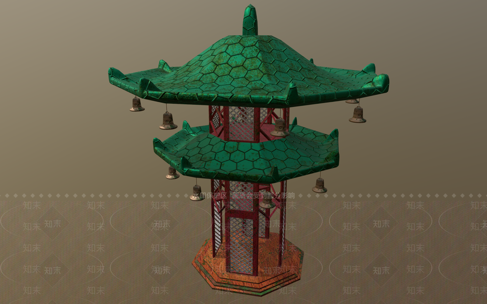 中式塔3D模型下载【ID:1157677994】