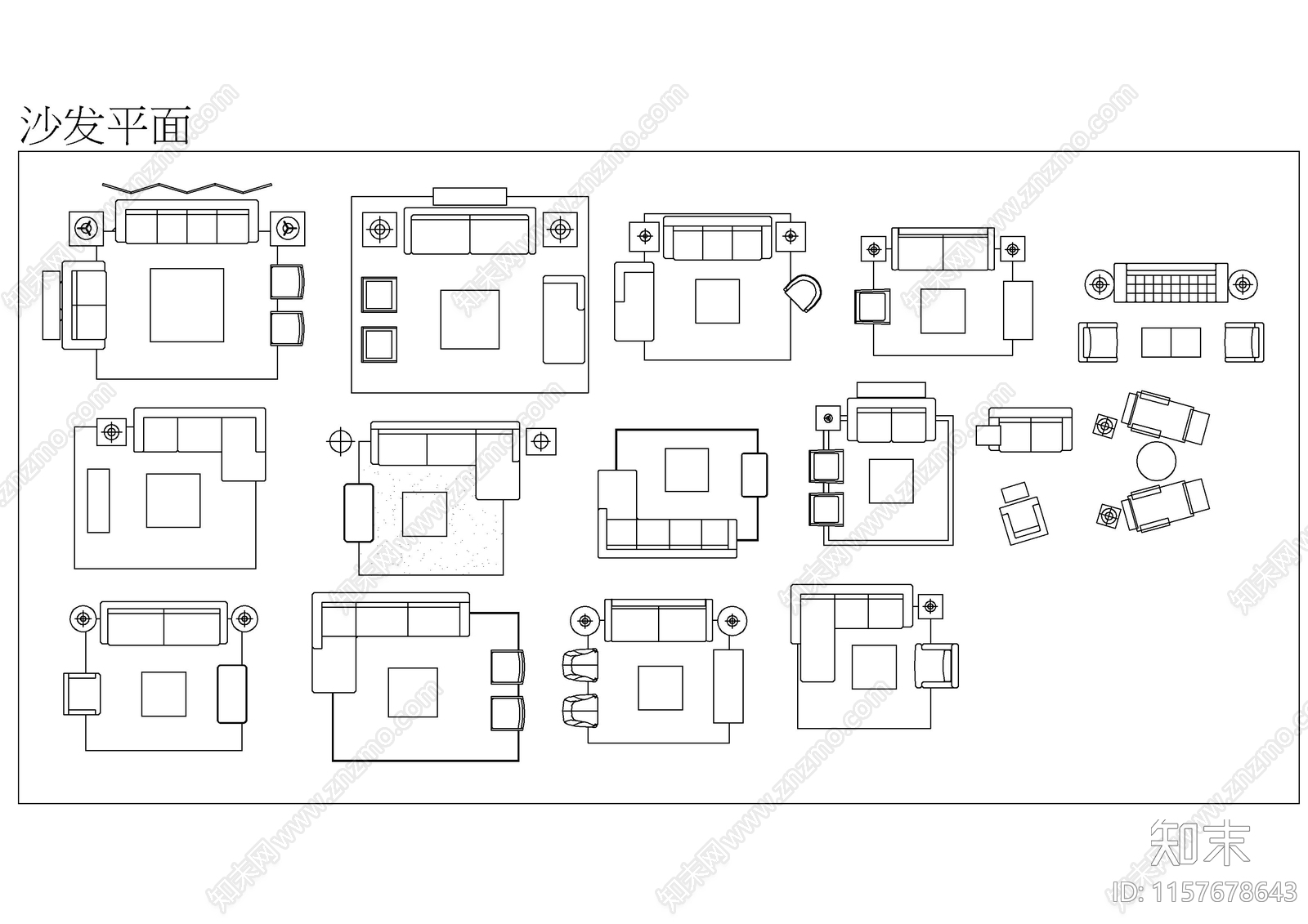 常用现代图库合集cad施工图下载【ID:1157678643】