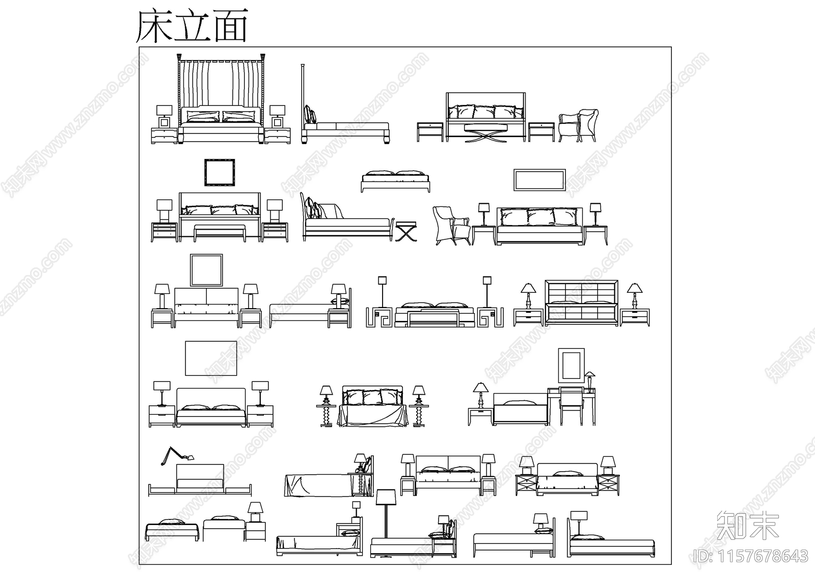 常用现代图库合集cad施工图下载【ID:1157678643】