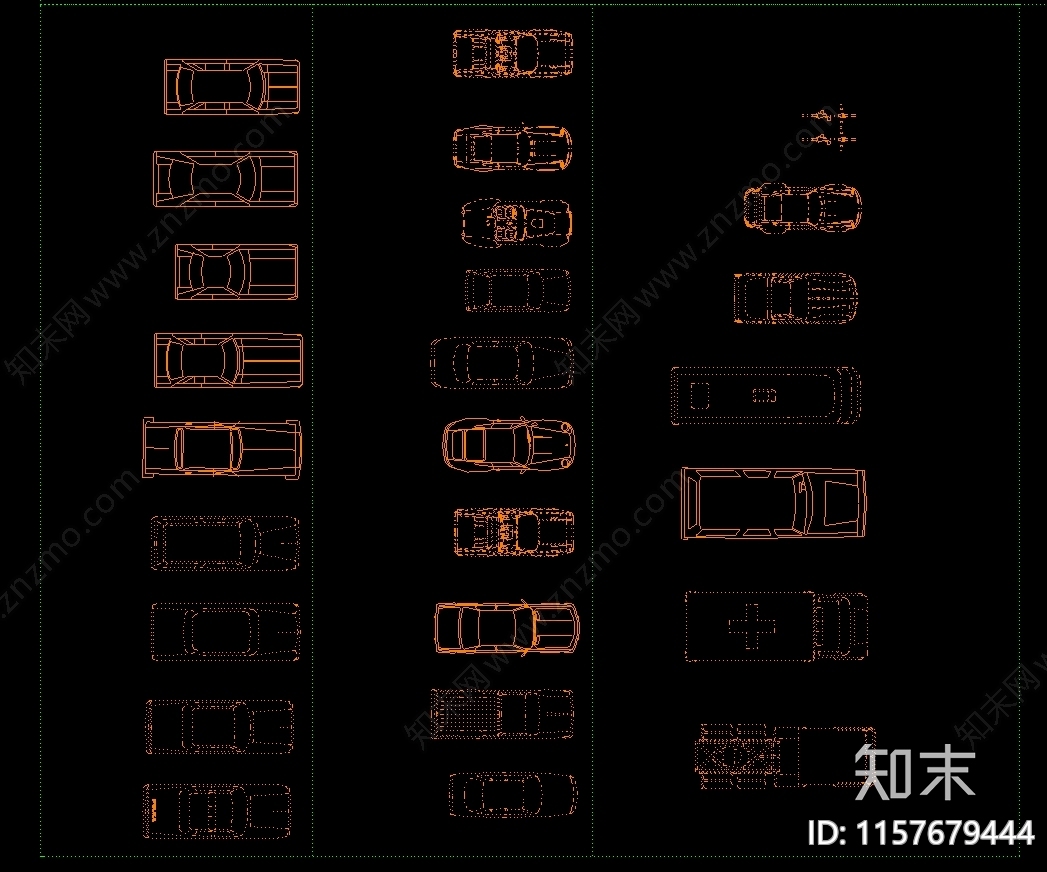 汽车货车平立面图库大全cad施工图下载【ID:1157679444】