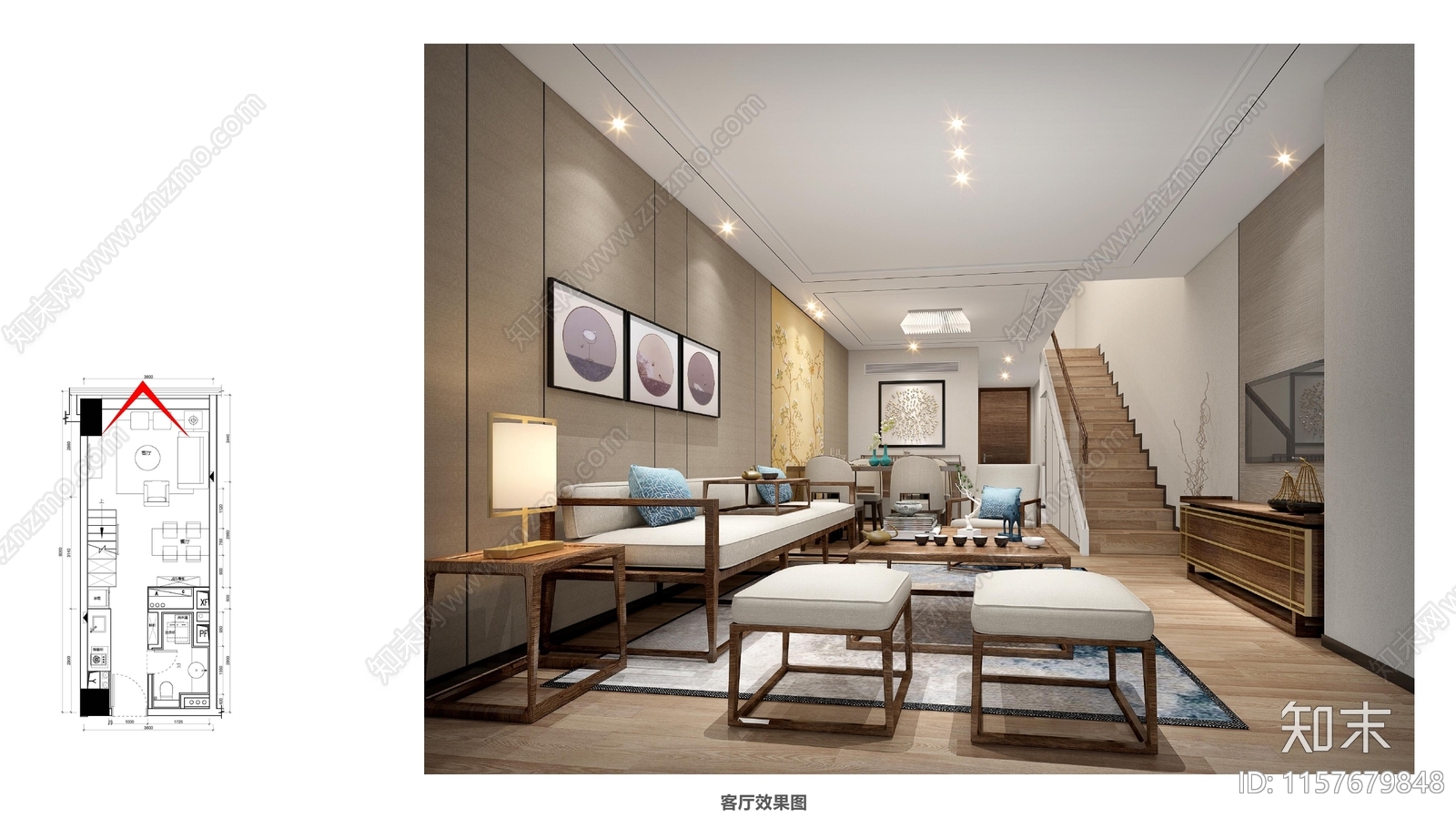 精装修公寓样板房6套设计方案cad施工图下载【ID:1157679848】