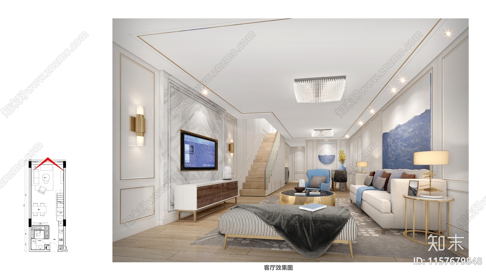 精装修公寓样板房6套设计方案cad施工图下载【ID:1157679848】