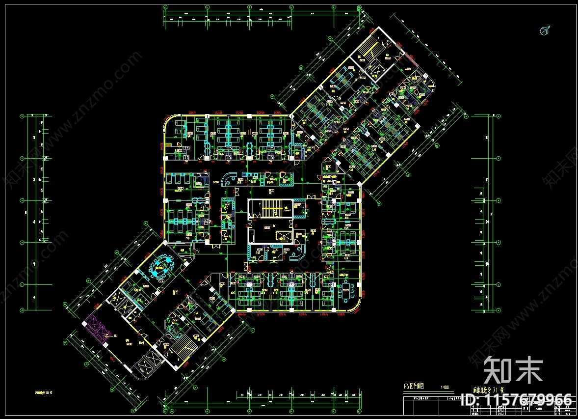 大型医院平面设计布置图cad施工图下载【ID:1157679966】