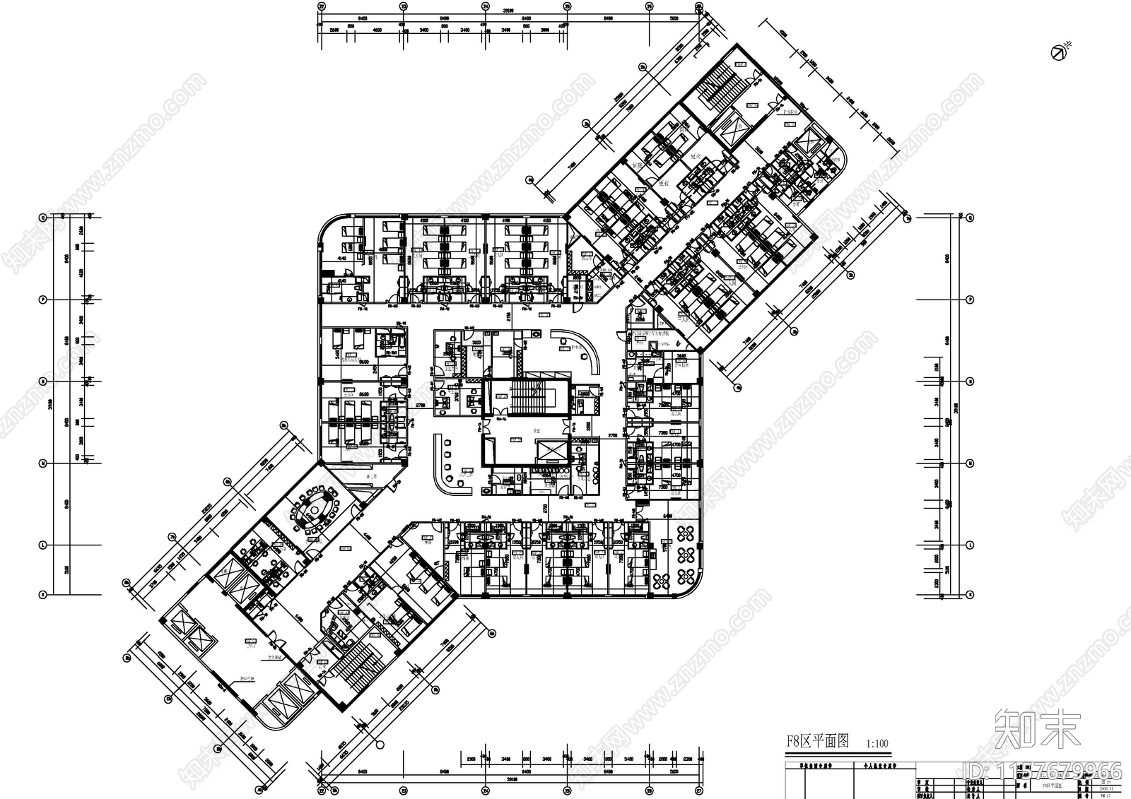 大型医院平面设计布置图cad施工图下载【ID:1157679966】