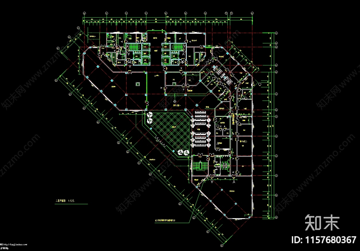 19层三角形人民医院建筑CAcad施工图下载【ID:1157680367】