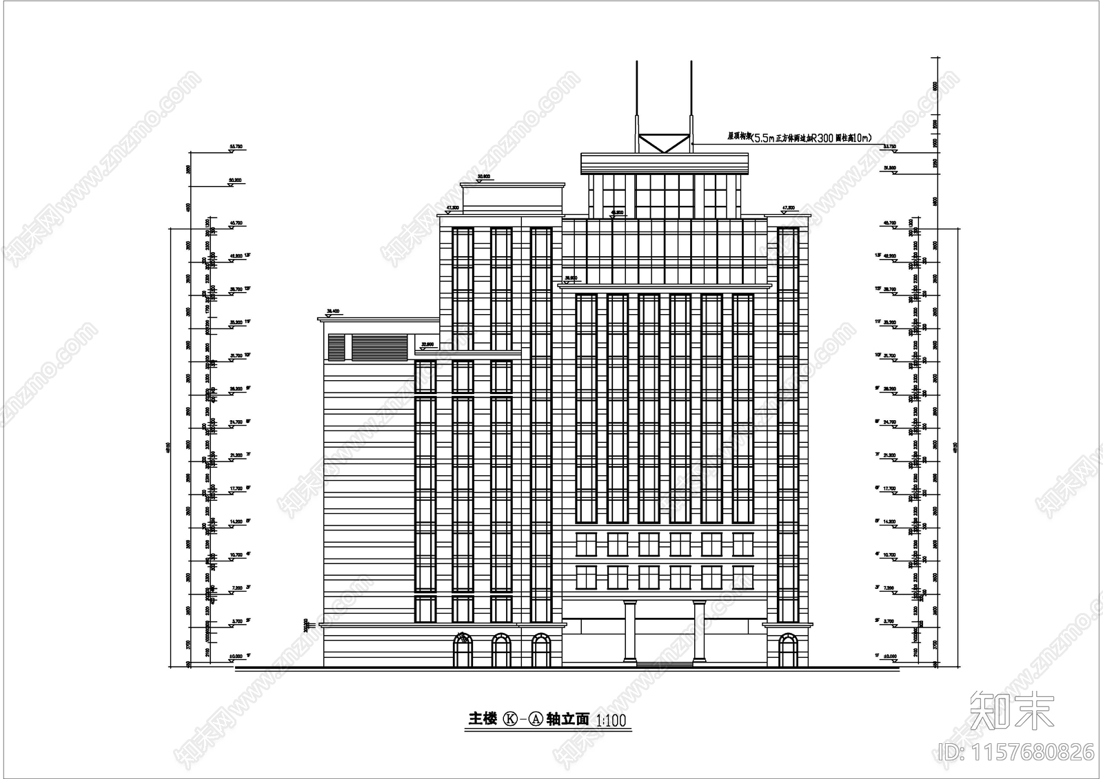 十三层某医院建筑图纸cad施工图下载【ID:1157680826】