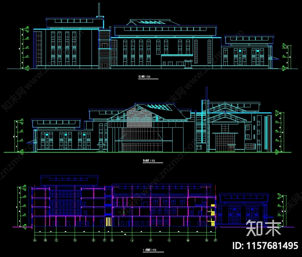 三甲医院初步设计图纸cad施工图下载【ID:1157681495】