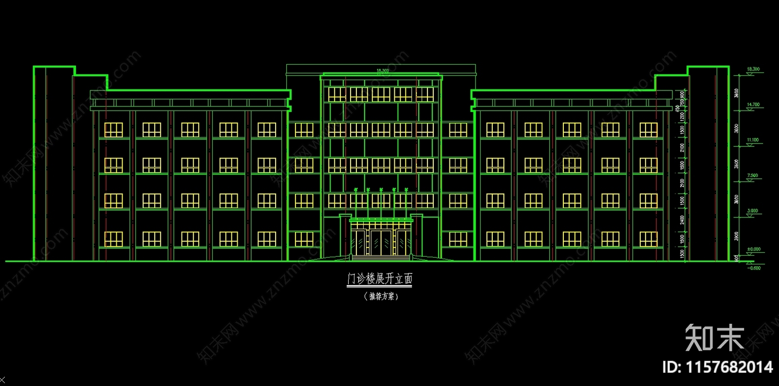 医院总体及建筑设计方案图纸cad施工图下载【ID:1157682014】