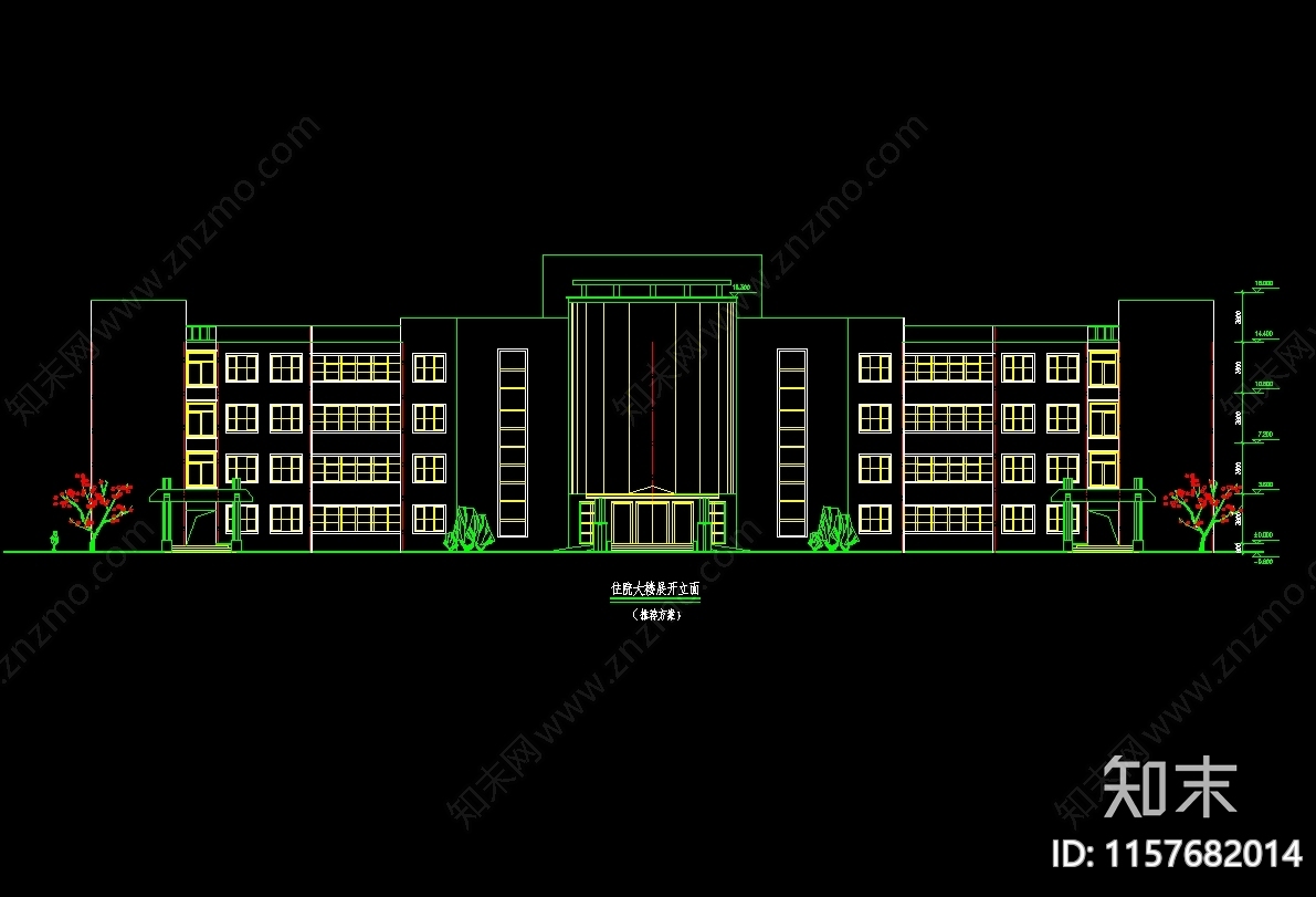 医院总体及建筑设计方案图纸cad施工图下载【ID:1157682014】