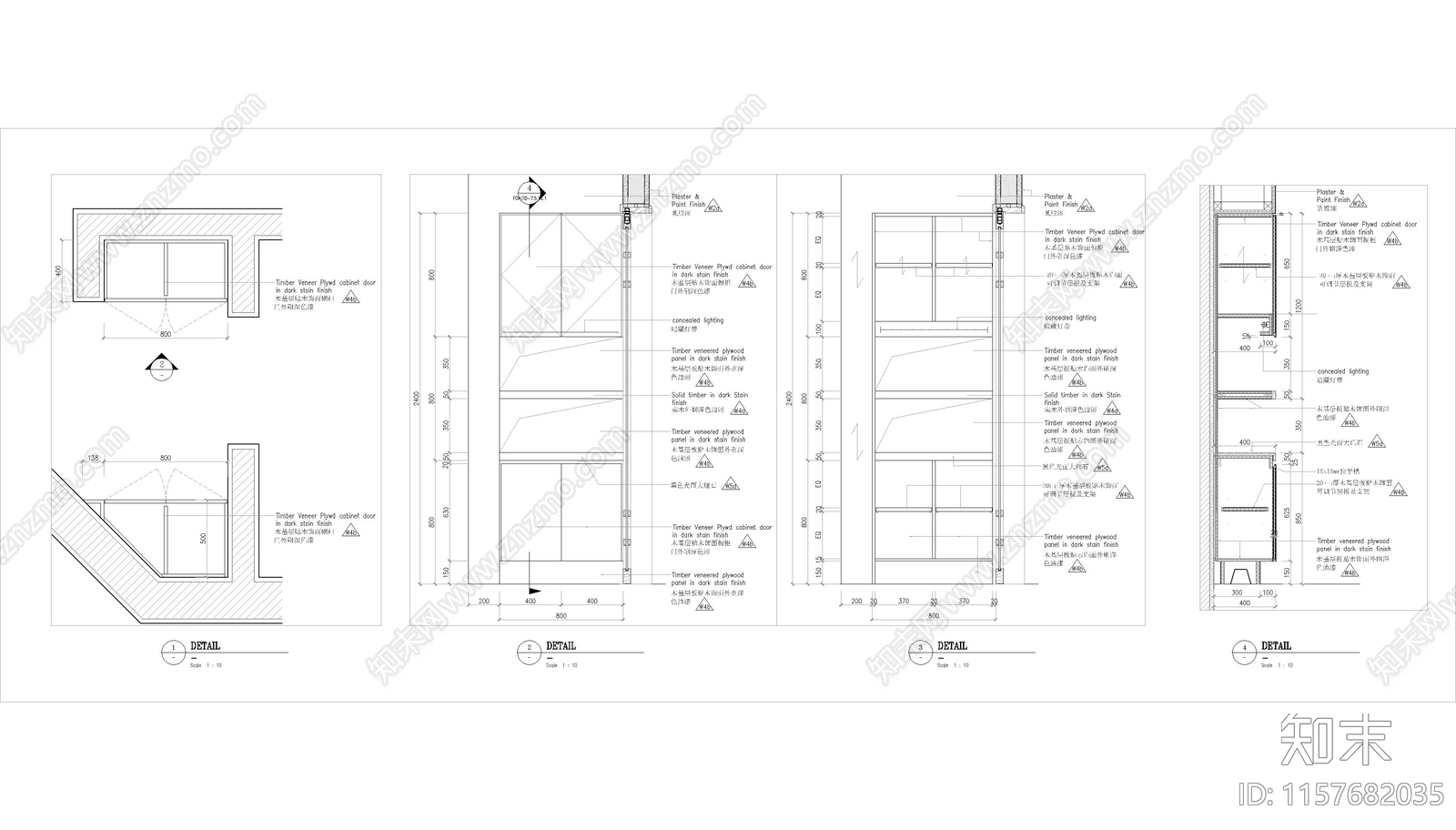 酒店公共区域柜体cad施工图下载【ID:1157682035】