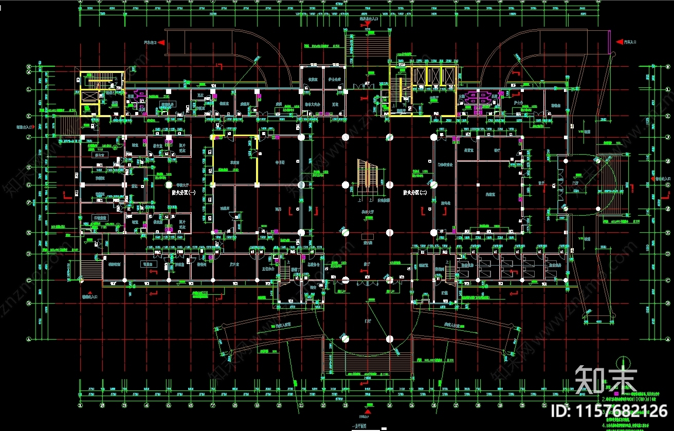 18层中心综合医院建施图纸cad施工图下载【ID:1157682126】