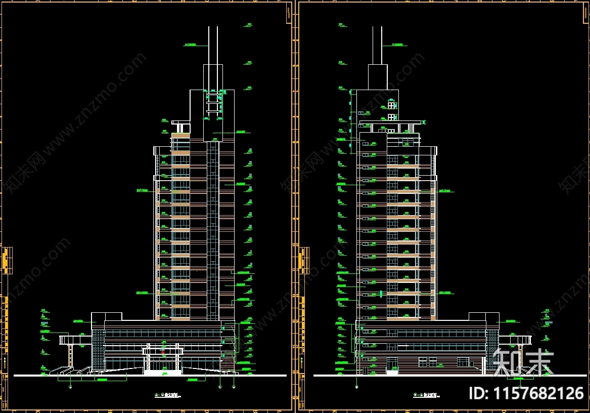 18层中心综合医院建施图纸cad施工图下载【ID:1157682126】