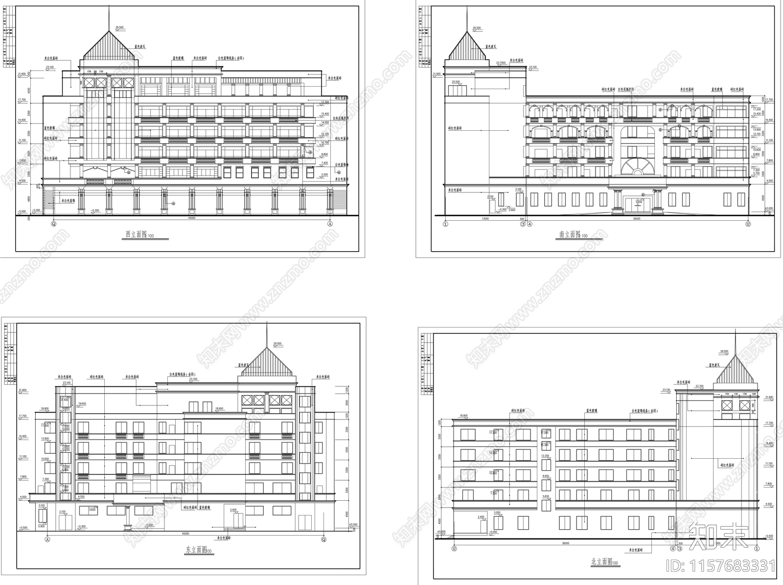 欧式烟草公司办公楼建筑图cad施工图下载【ID:1157683331】