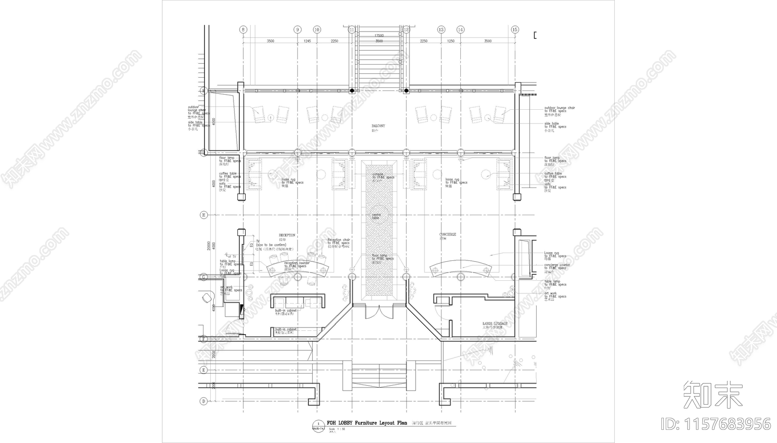 中式装饰酒店大堂做法详图cad施工图下载【ID:1157683956】