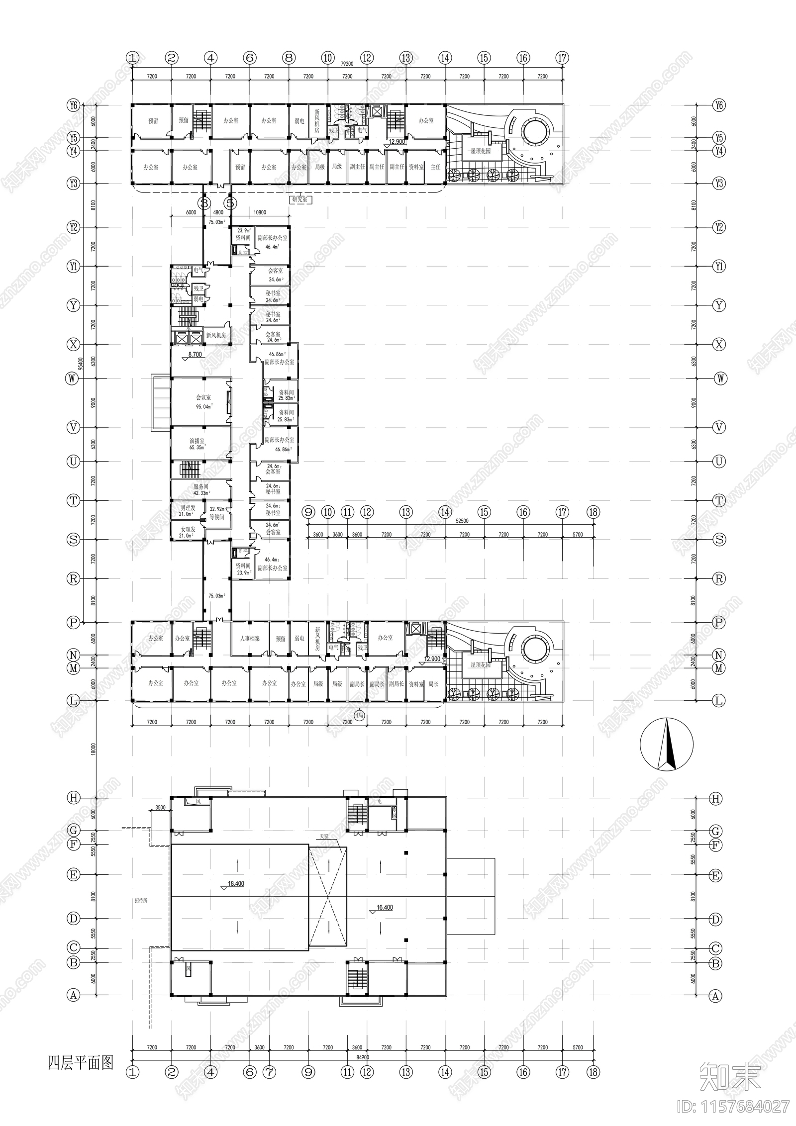 五层欧式风格行政办公楼建筑方案图cad施工图下载【ID:1157684027】