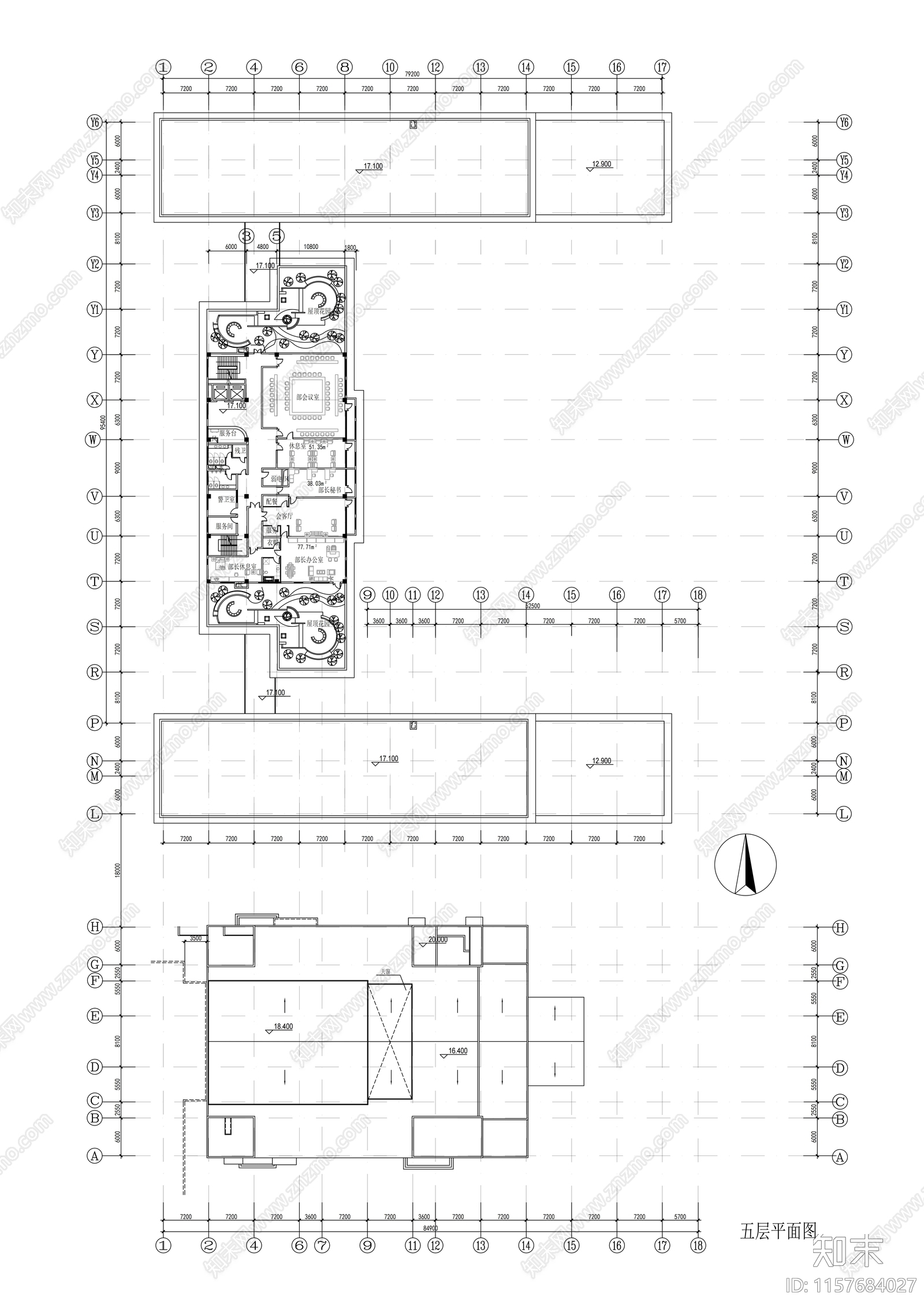 五层欧式风格行政办公楼建筑方案图cad施工图下载【ID:1157684027】