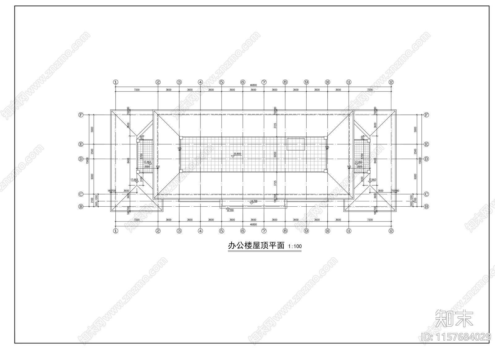 五层中式办公楼建筑方案图cad施工图下载【ID:1157684029】