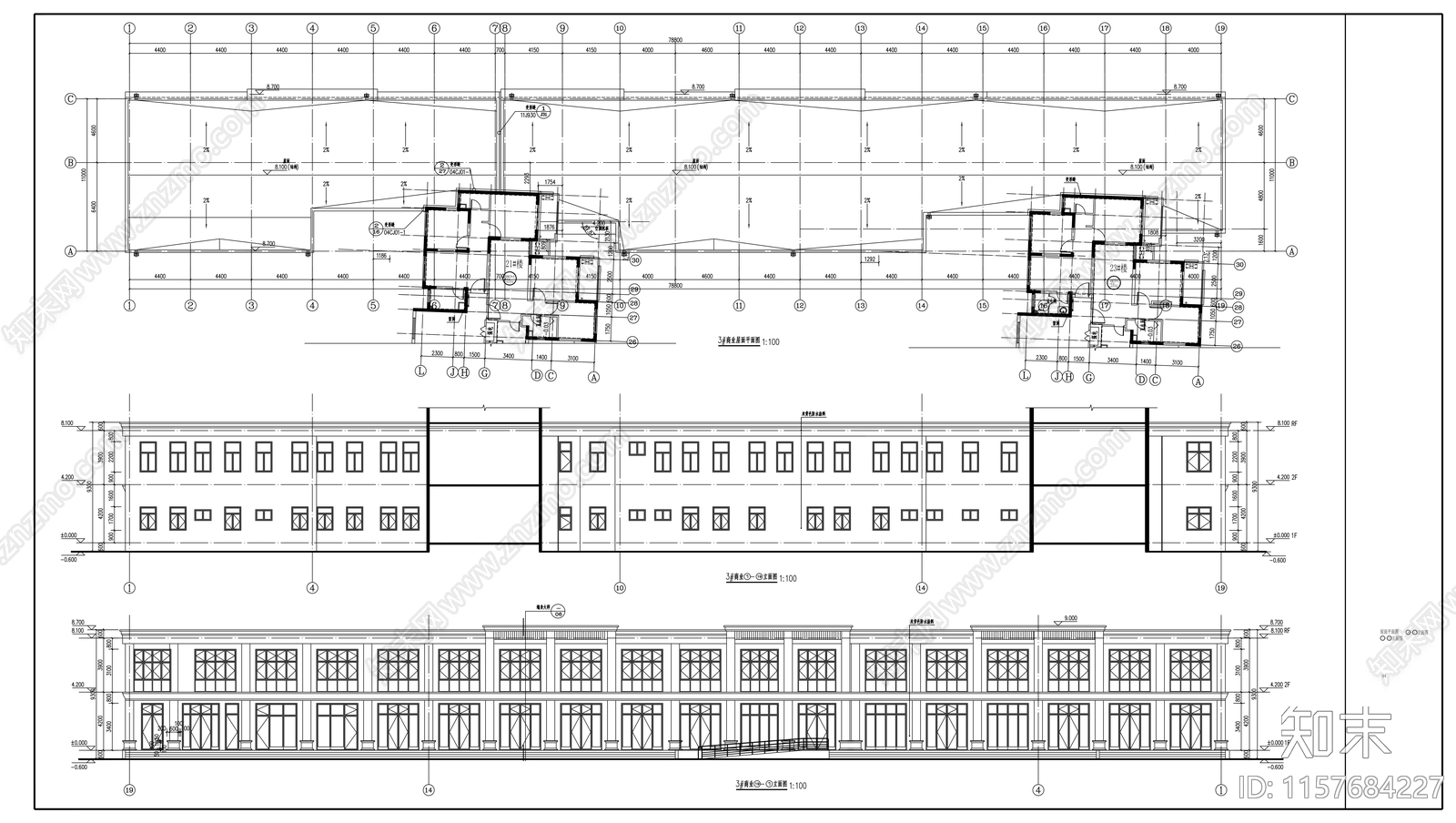 沿街商业建筑图纸cad施工图下载【ID:1157684227】