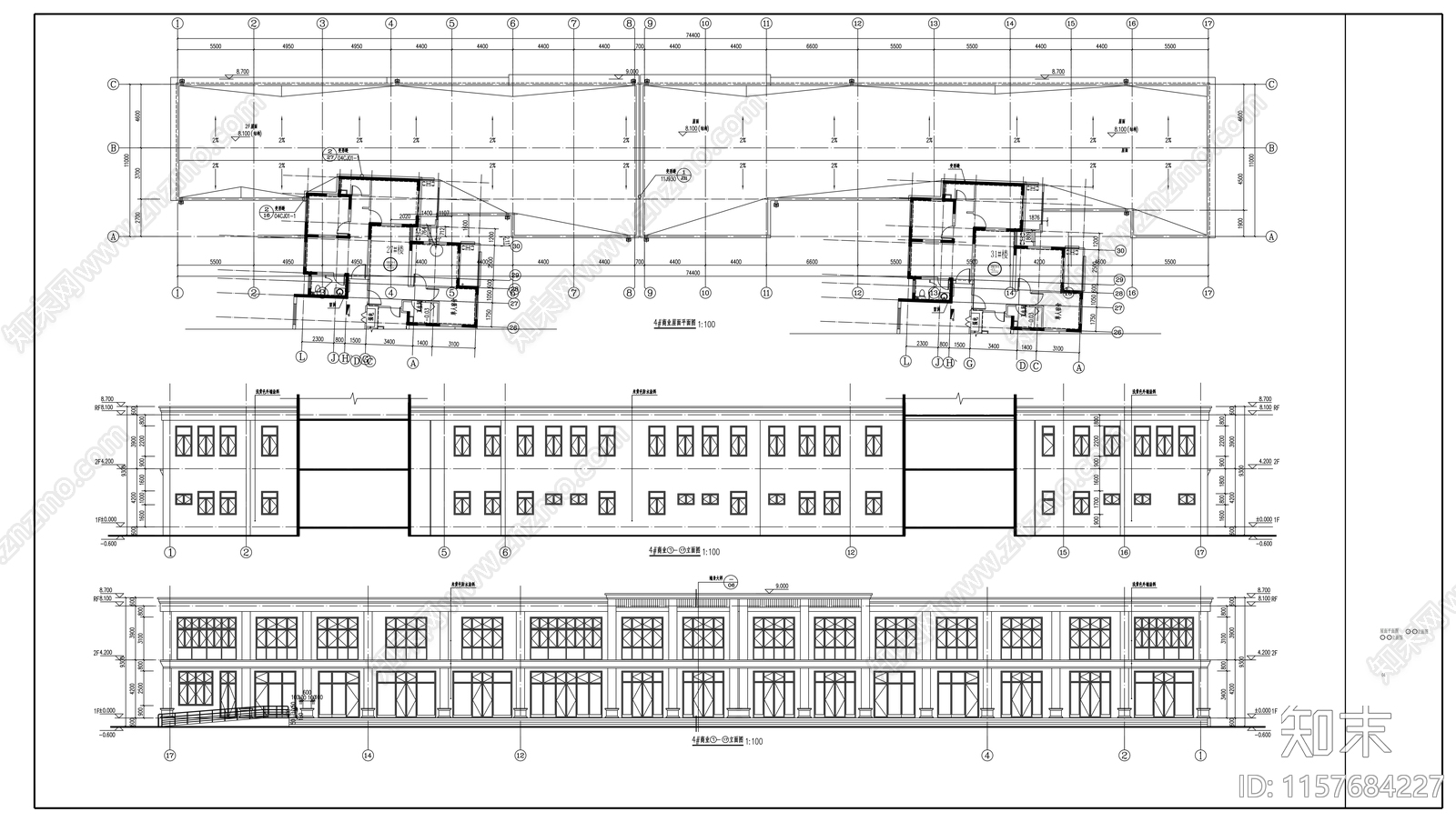 沿街商业建筑图纸cad施工图下载【ID:1157684227】