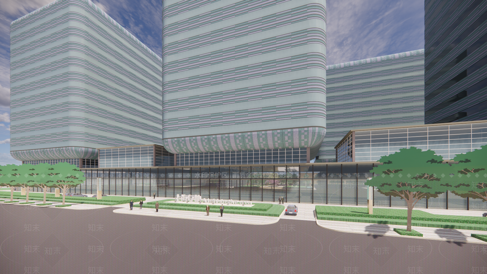 现代商业综合体建筑景观SU模型下载【ID:1157684178】