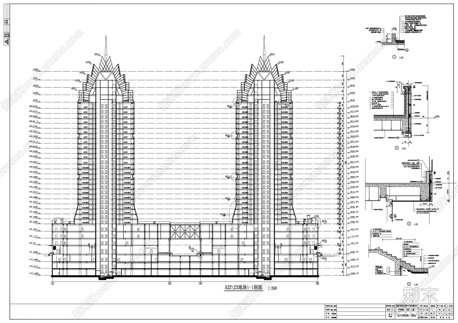 意大利国际大厦建筑cad施工图下载【ID:1157684441】