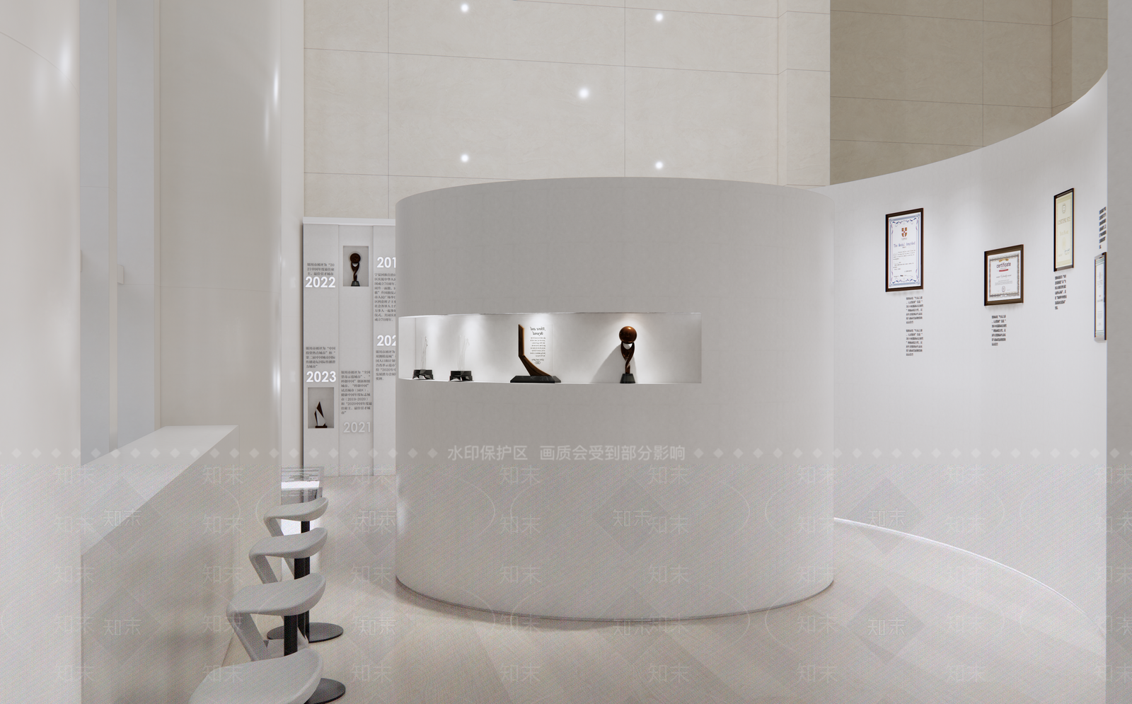 现代流线型党建文化展厅SU模型下载【ID:1157684738】