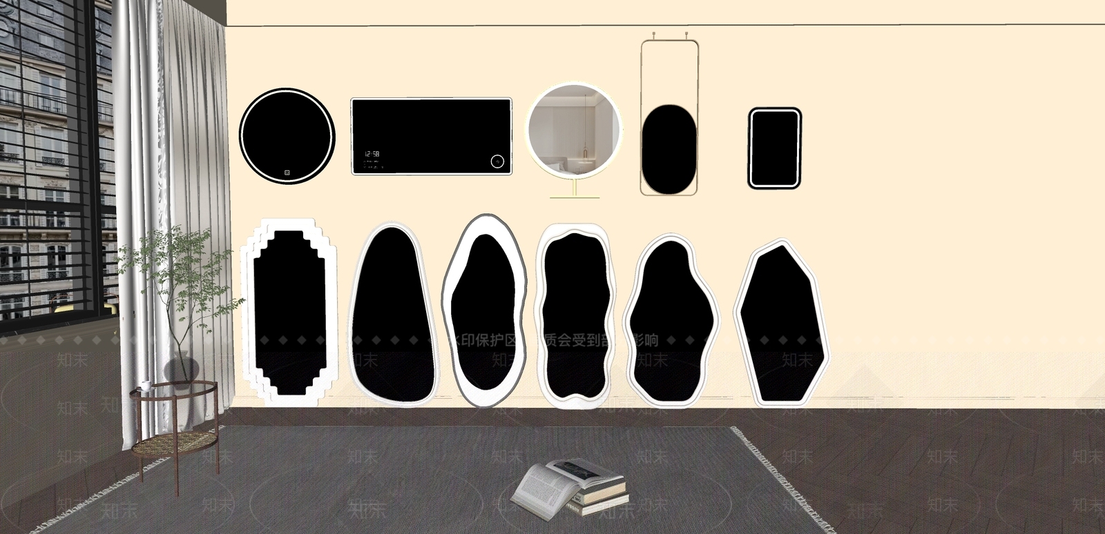 现代镜子SU模型下载【ID:1157685406】
