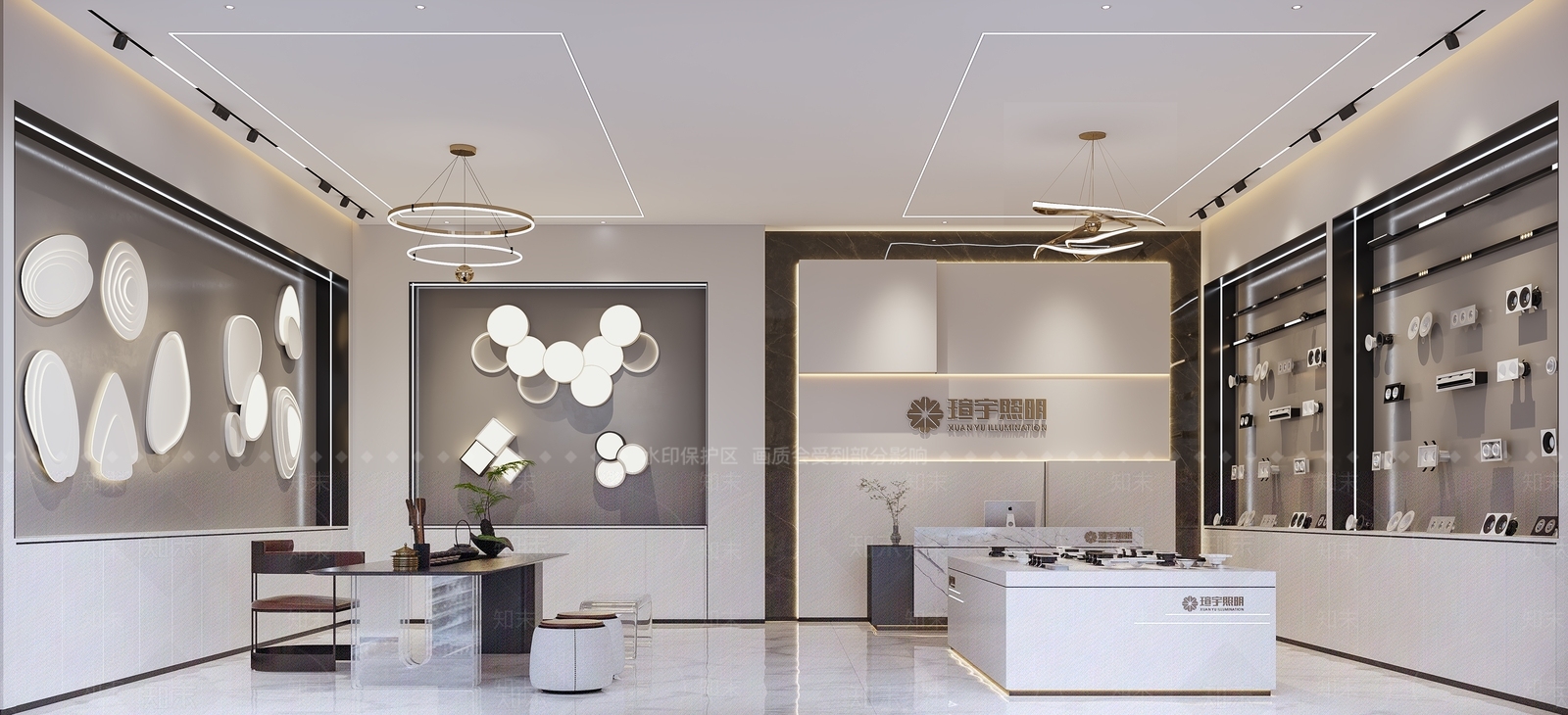 现代灯具专卖店3D模型下载【ID:1157685502】