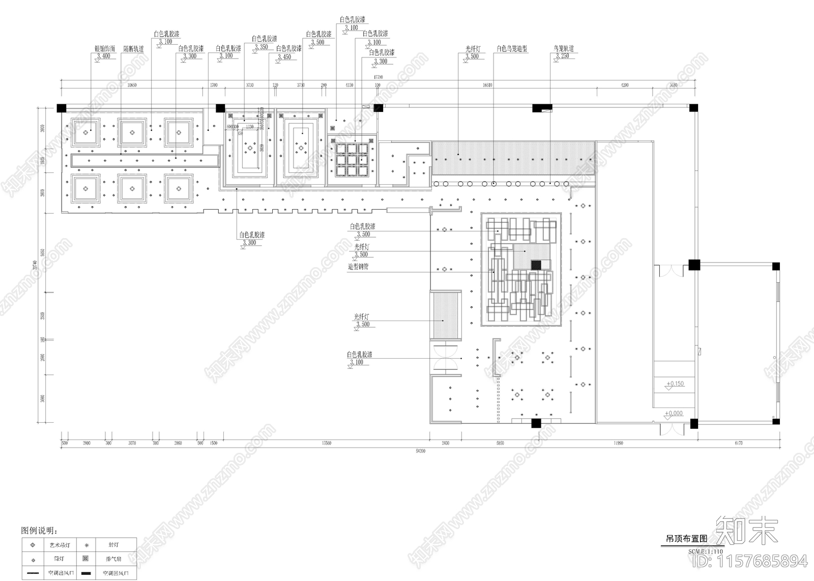 800㎡餐厅cad施工图下载【ID:1157685894】