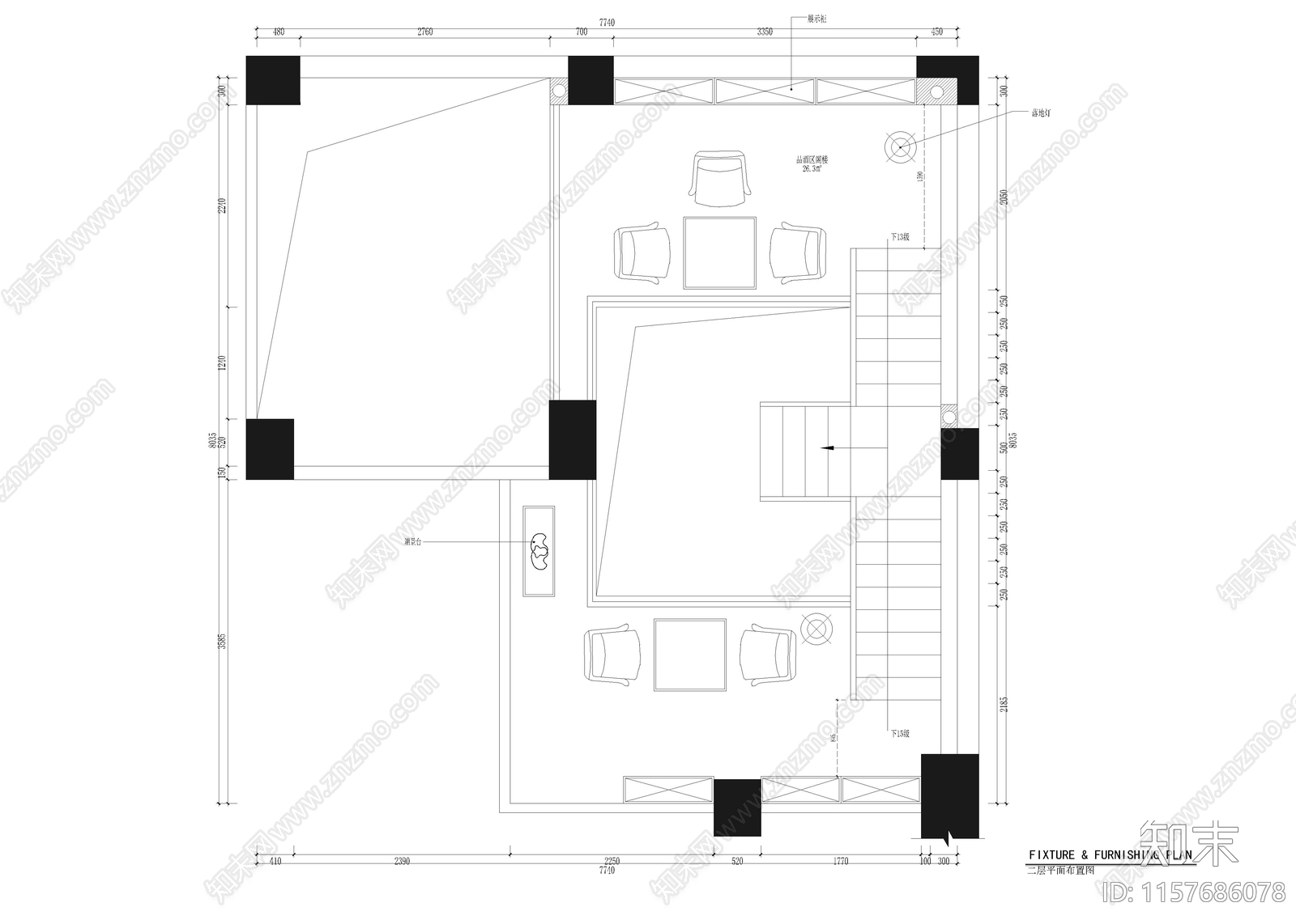 茗茶品酒休闲会所cad施工图下载【ID:1157686078】