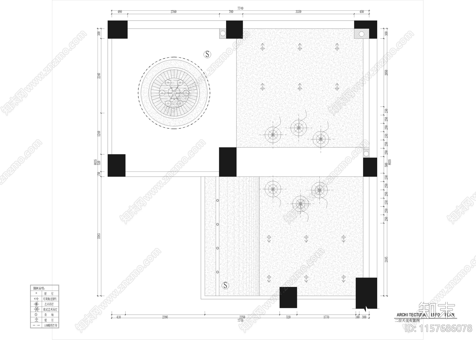 茗茶品酒休闲会所cad施工图下载【ID:1157686078】