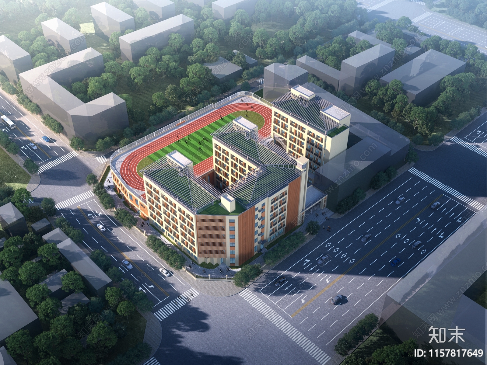 现代风格中学cad施工图下载【ID:1157817649】