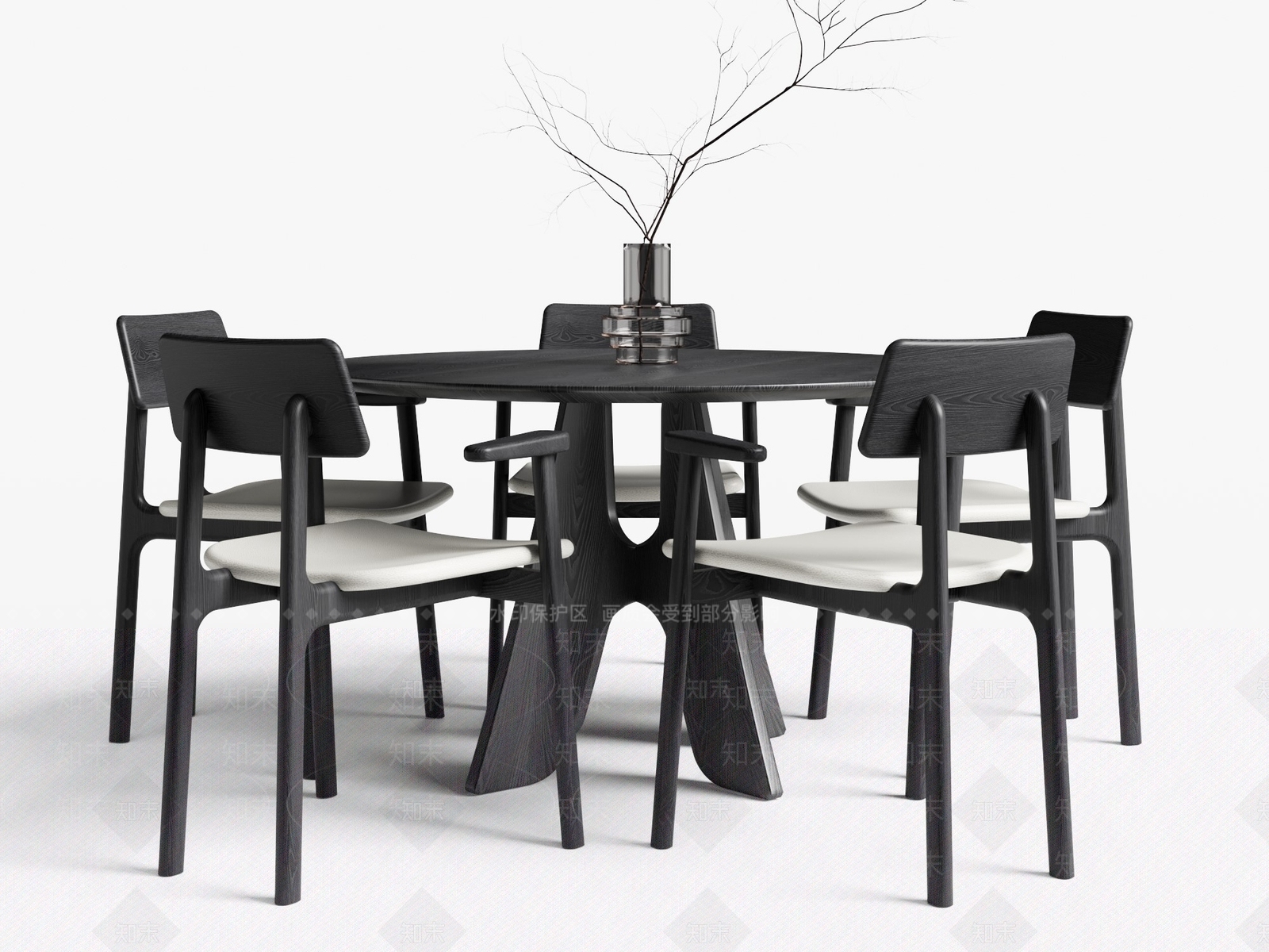 新中式餐桌椅组合3D模型下载【ID:1157688883】