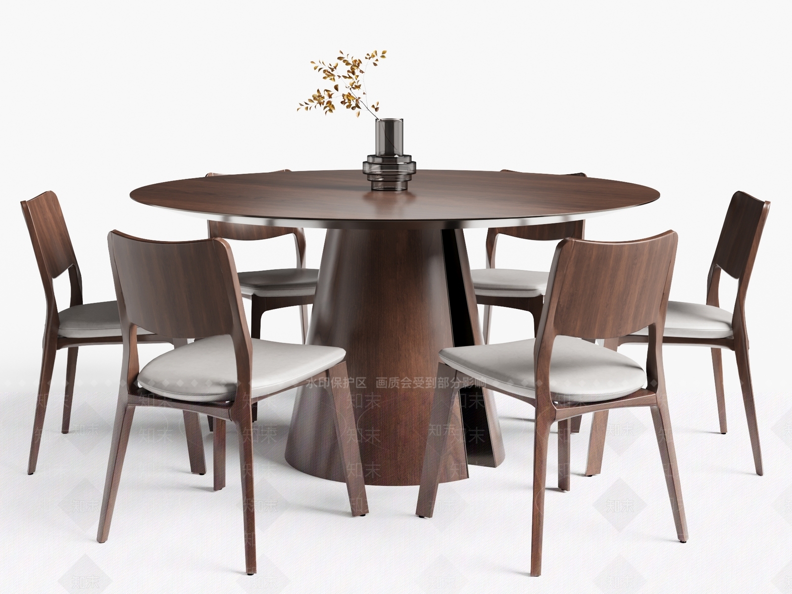 新中式餐桌椅组合3D模型下载【ID:1157689072】