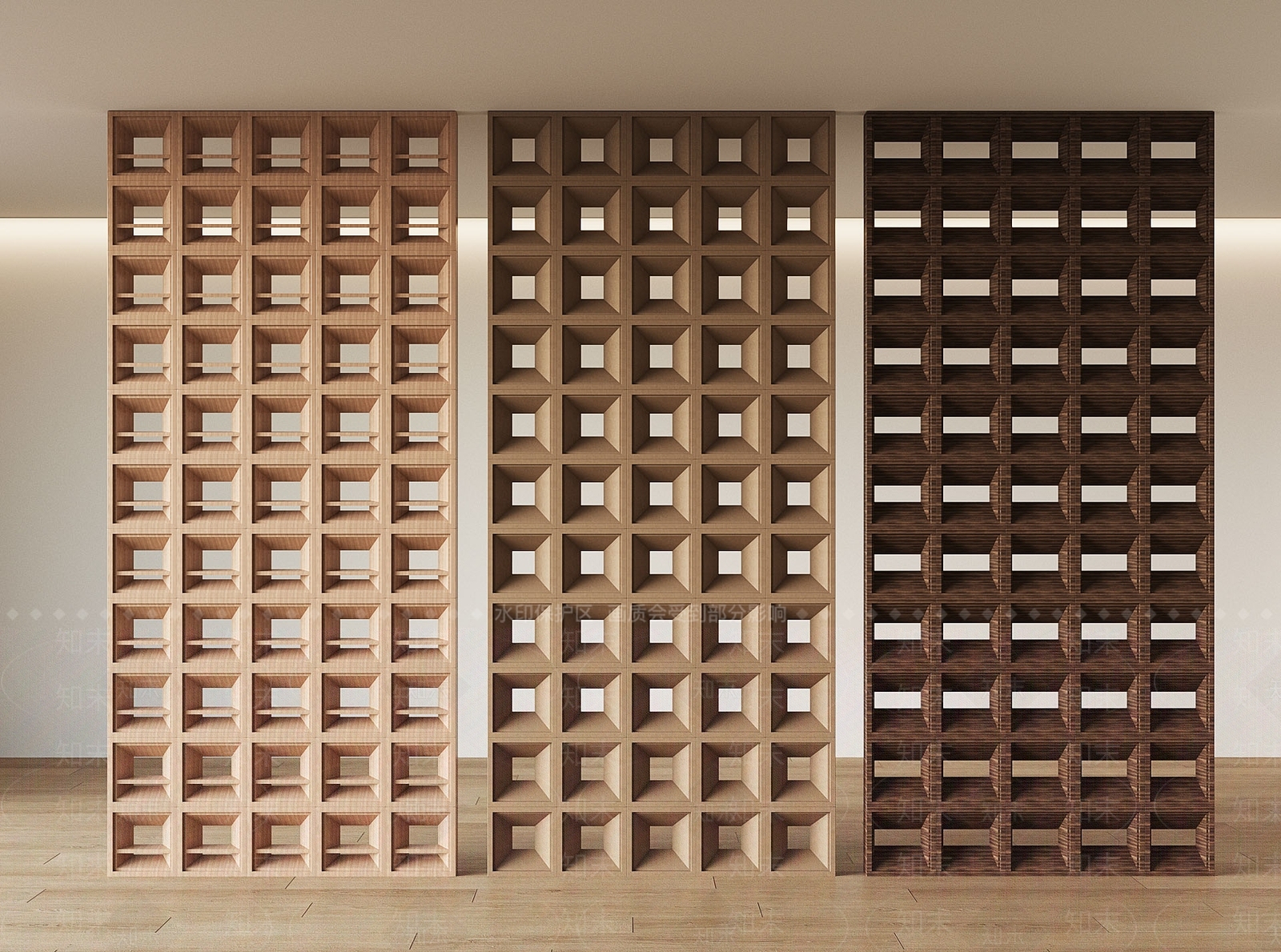 侘寂花格屏风隔断3D模型下载【ID:1157691938】